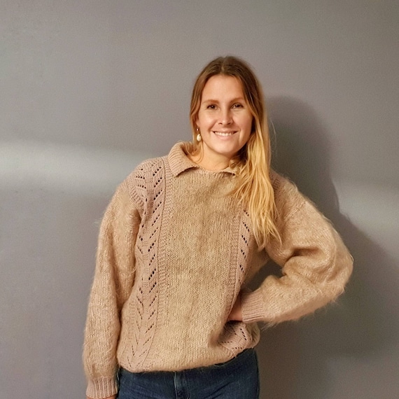 Vintage Mauve Mohair Wool Jumper