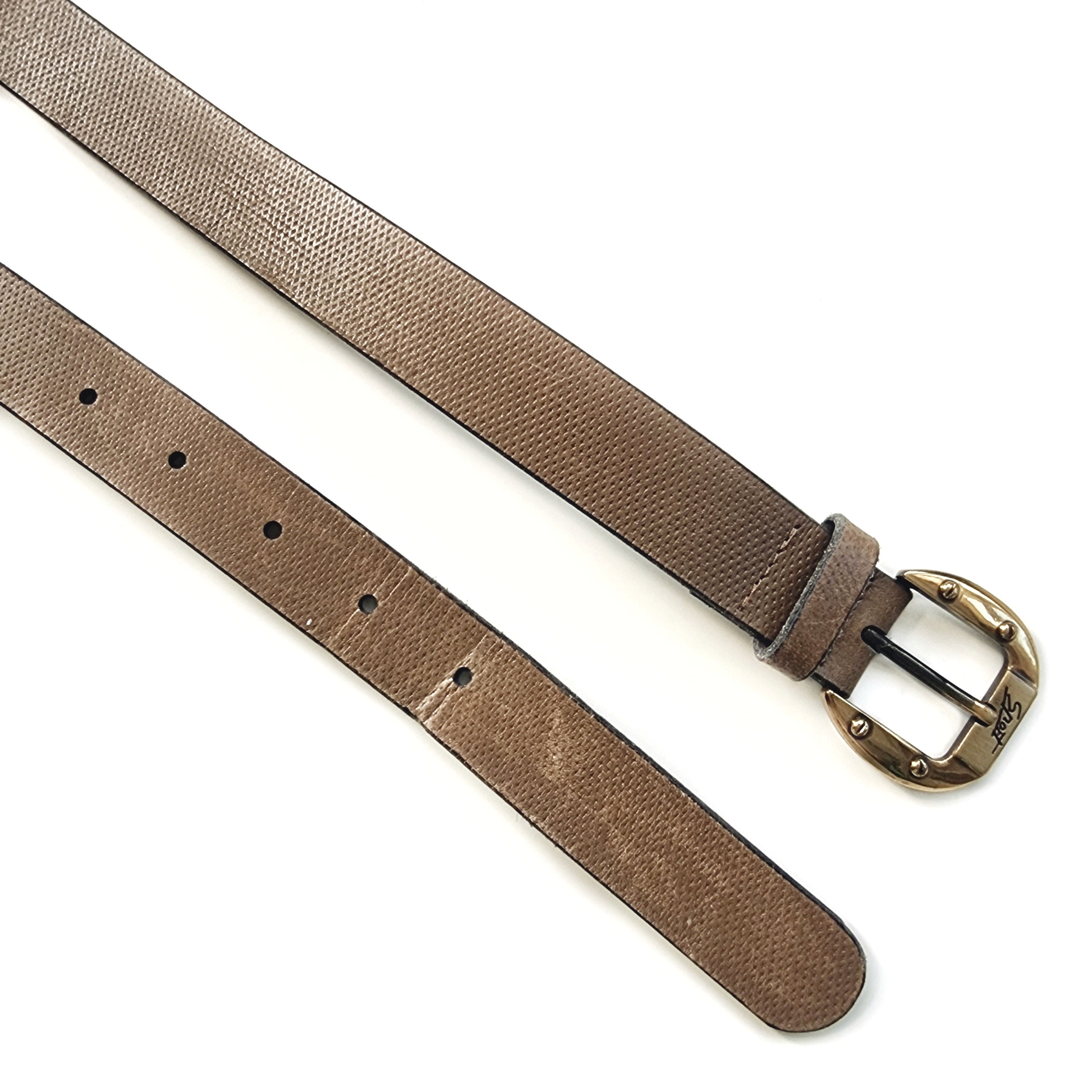 Vtg Gold-Tone Buckle Olive Leather Waist Belt made in Spain Vintage 80s R.J. GRAZIANO Olive Leather | Mercari main image 4