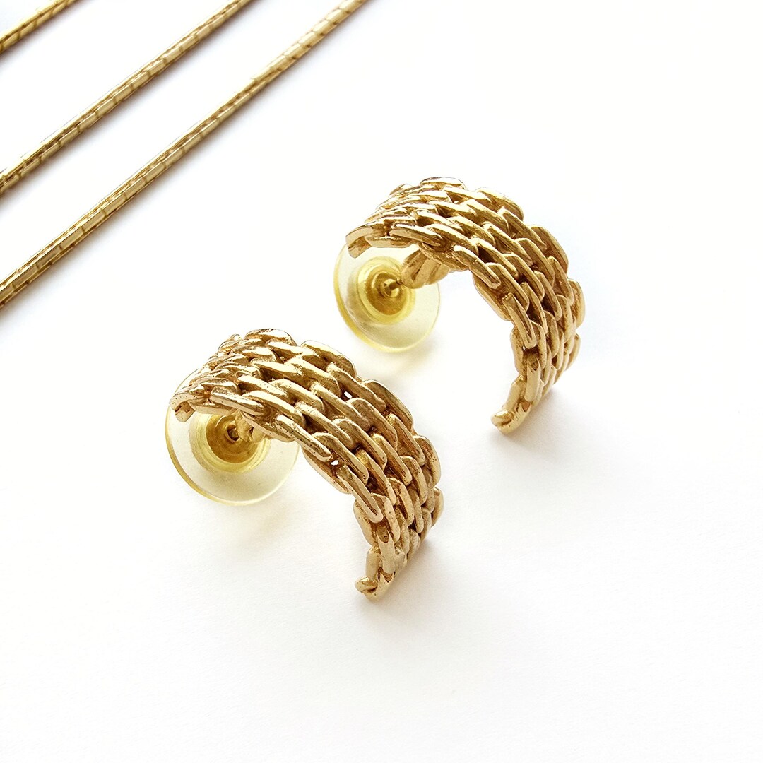 Orecchini A Cerchio Punk Vintage Oro, Nodo Intrecciato Geometrico, Gioielli Donna E Ragazza
