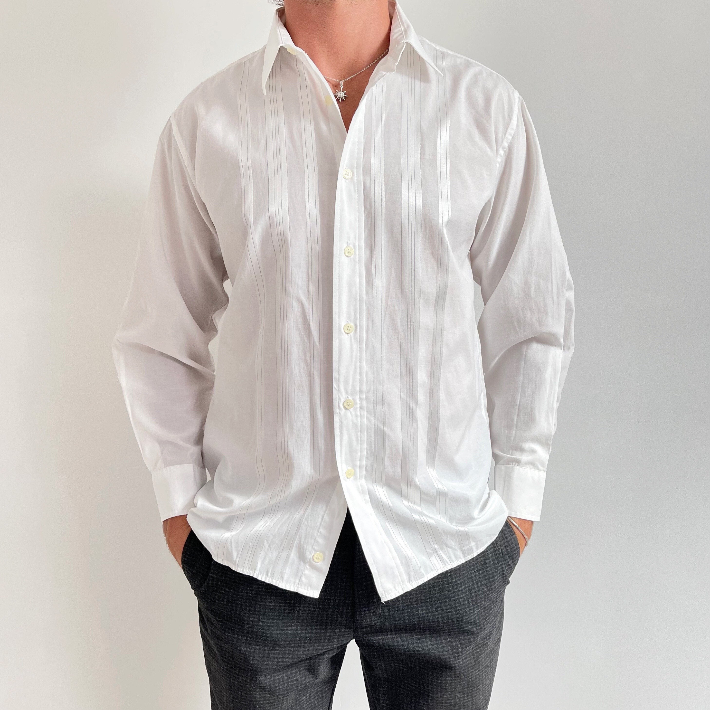 Camisa Blanca Vintage Pierre Cardin de los 90 // Camisa De Vestir