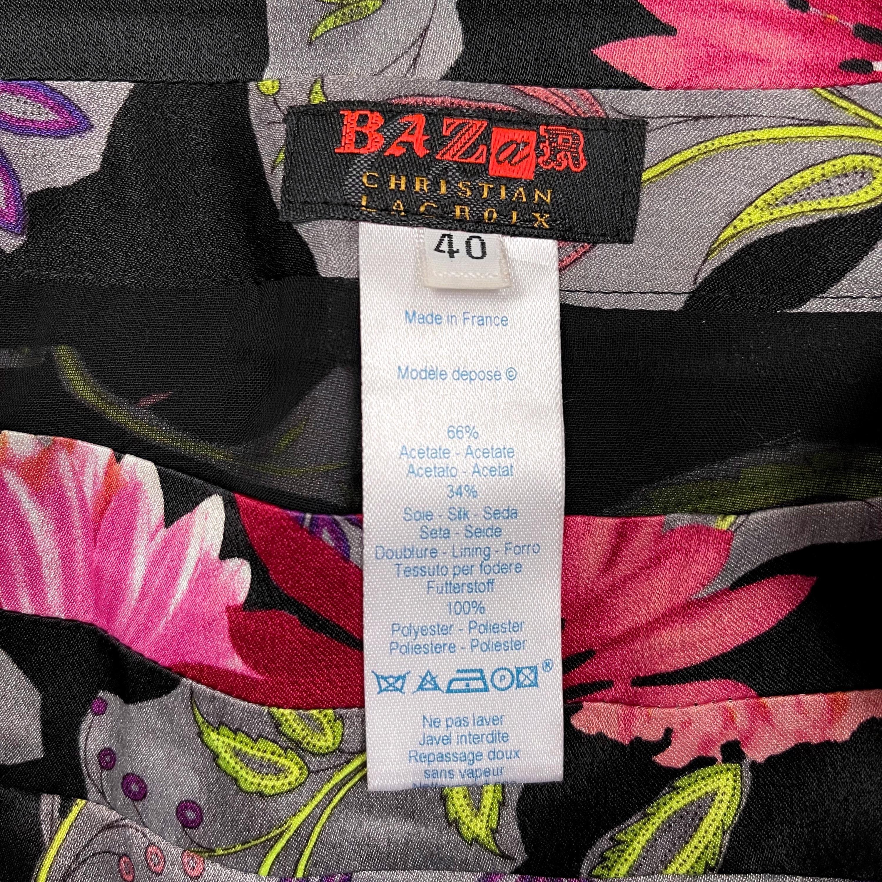 00s Vintage BAZAR De CHRISTIAN LACROIX Bright Floral Skirt | Y2K