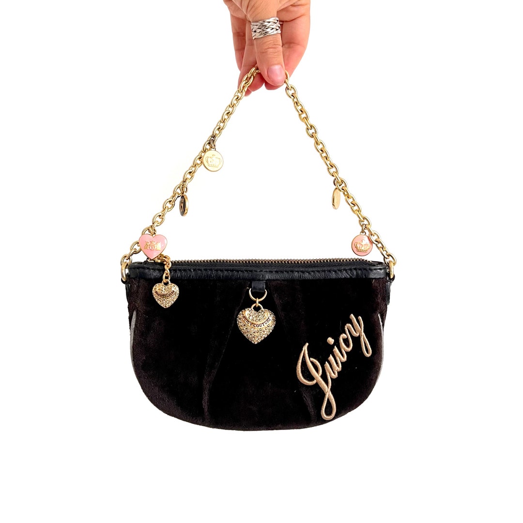 Y2K Vintage JUICY COUTURE Sparkly Mini Handbag | Small Brown Y2K Vintage JUICY COUTURE Sparkly Mini Handbag | Small Brown