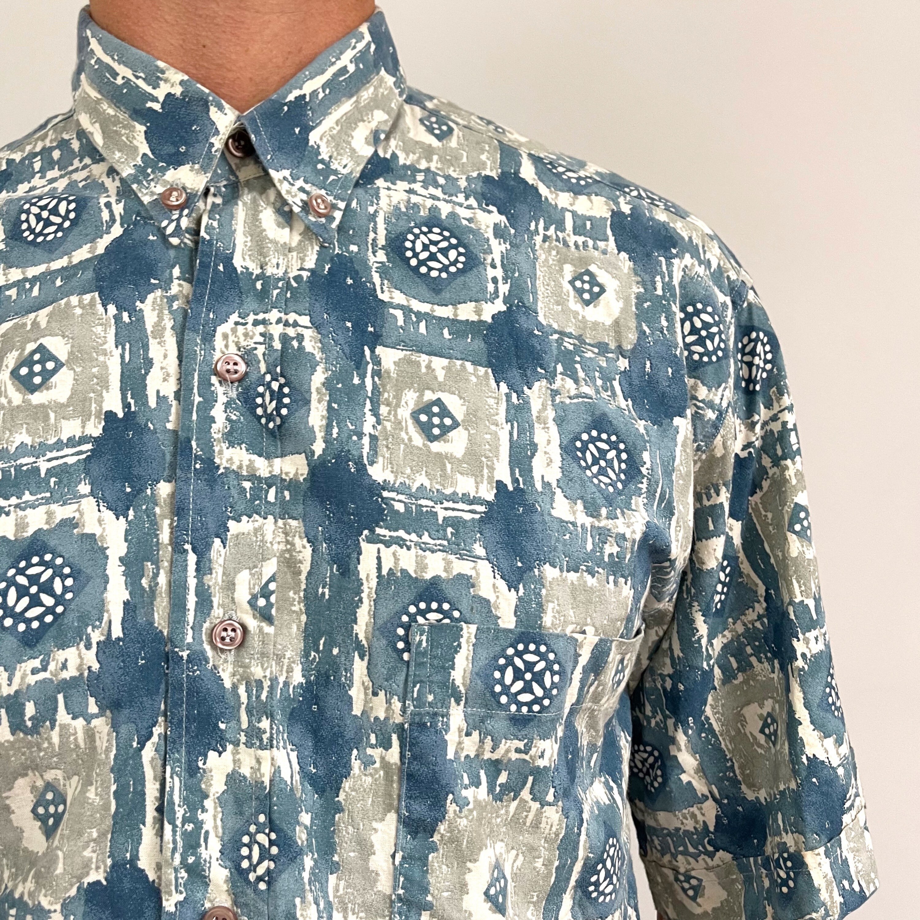 M 80s イタリア製 Abstract Print Rayon shirt M 80s イタリア製 Abstract Print Rayon shirt