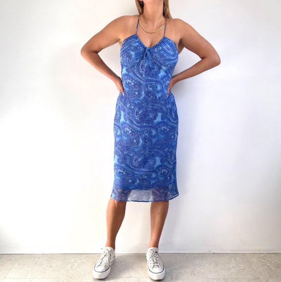 blue skinny dress ASHLEYlauren 4883 – Organza Ruffle Mini Dress with Corset Bodice main image 1