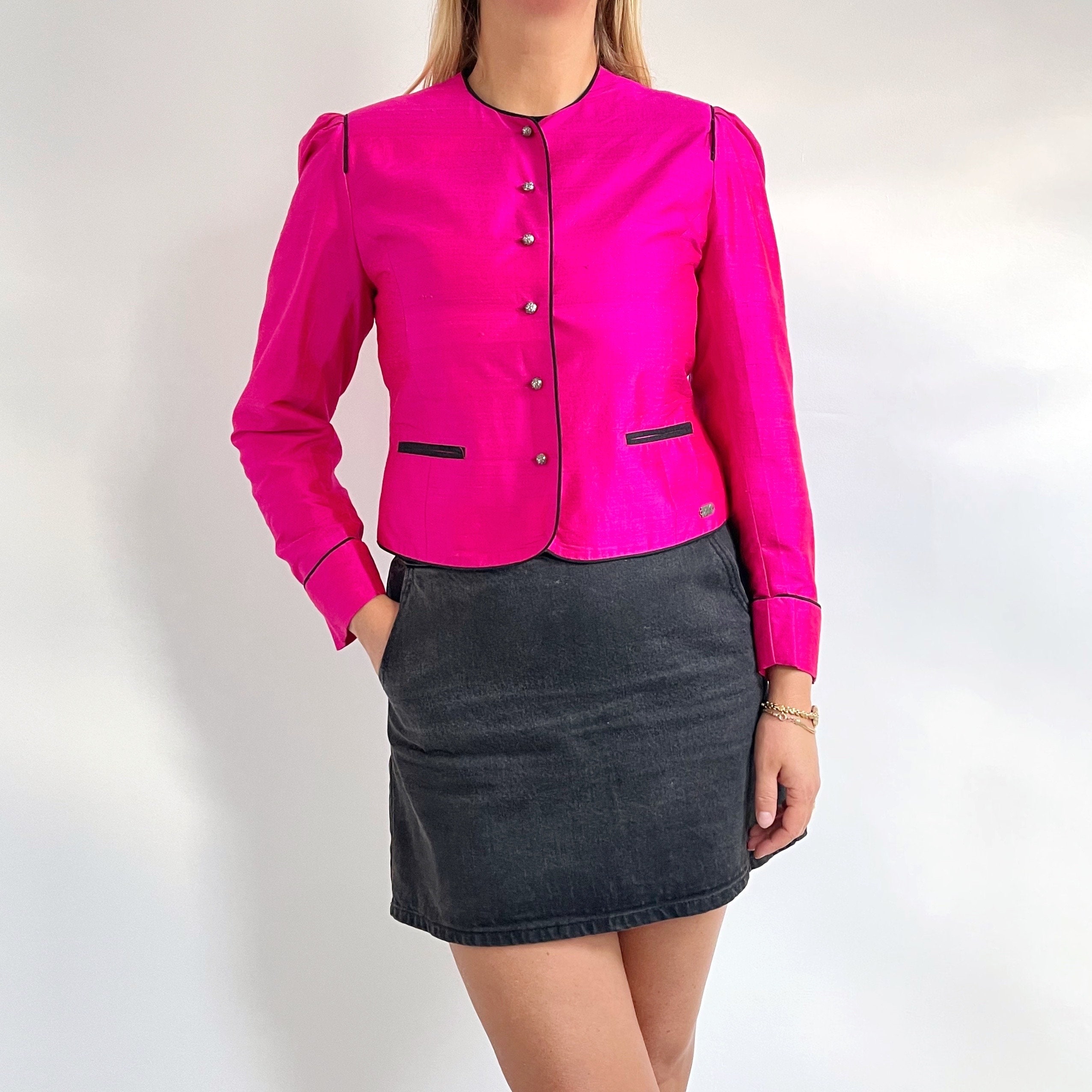 ジャケット Pink Silk and Wool Blazer Jacket Gucci Pink Silk and Wool Blazer Jacket - Runway Catalog