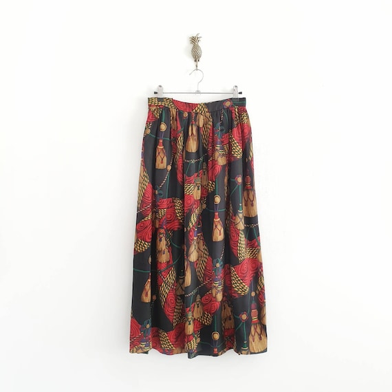 Vintage Gloria Sachs Maxi Print Skirt - Gem display picture 1