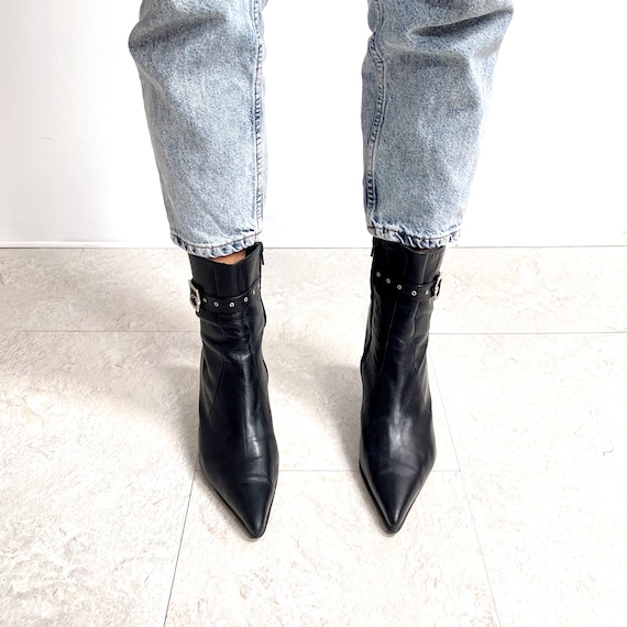 靴 ameri vintage SHEER WAVE TOE BOOTS BLK L Ameri（アメリ）の「SHEER WAVE TOE BOOTS（ブーツ）」 - WEAR