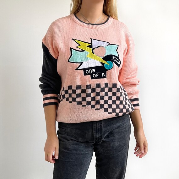 90’s ‘One Of A Kind’ Novelty Appliqué Jumper | Pa… - image 3