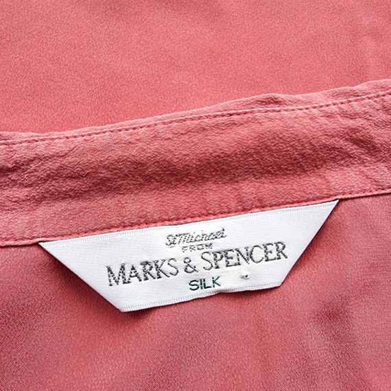 90's Vintage Bright Pink Pure Silk Ladies Shirt |… - image 8