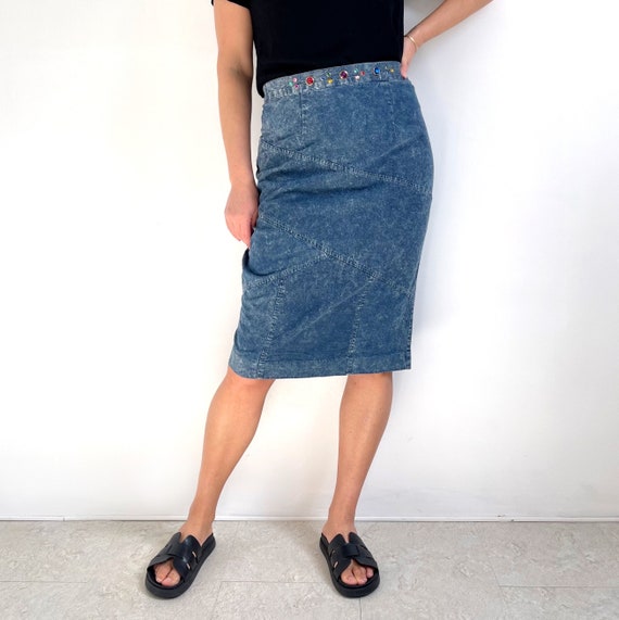 スカート Vintage Vivaldi blue denim pencil skirt Vintage Vivaldi blue denim pencil skirt