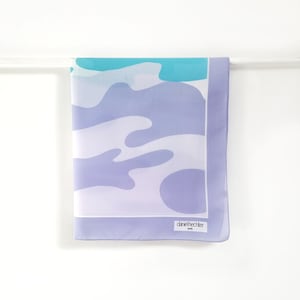 Vintage Daniel Hechter Pastel Blue & Lilac Scarf | Abstract Print Scarf | Made in Italy
