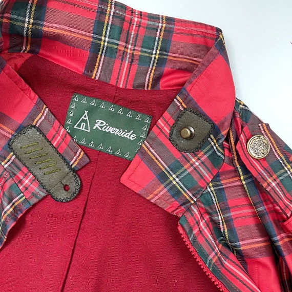 Vintage Ladies Red Tartan Trench Jacket | Ladies … - image 5