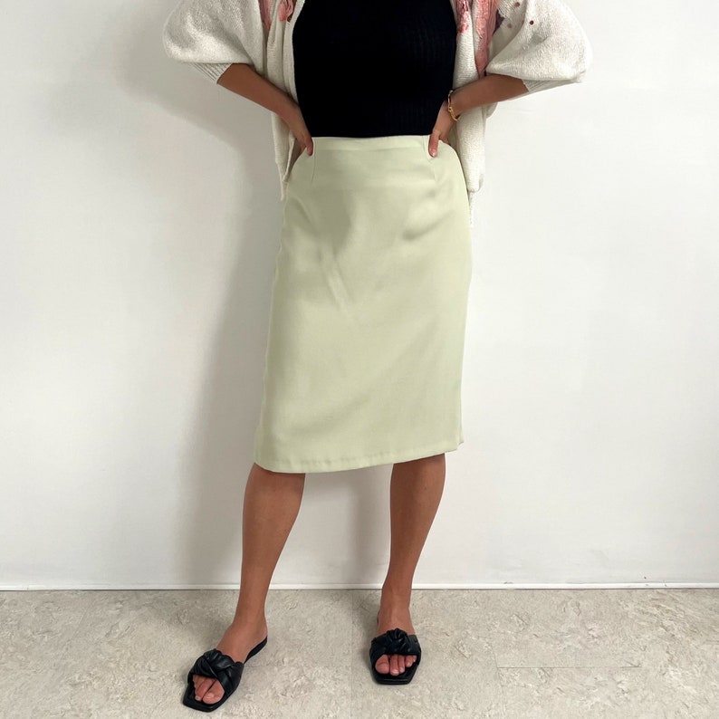 80s Vintage Pastel Pistachio Skirt Suit // Embellished Green - Etsy