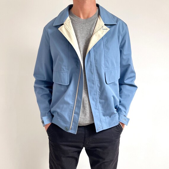 80s Vintage Mens Mod Bomber Jacket in Blue Mens Light - Etsy