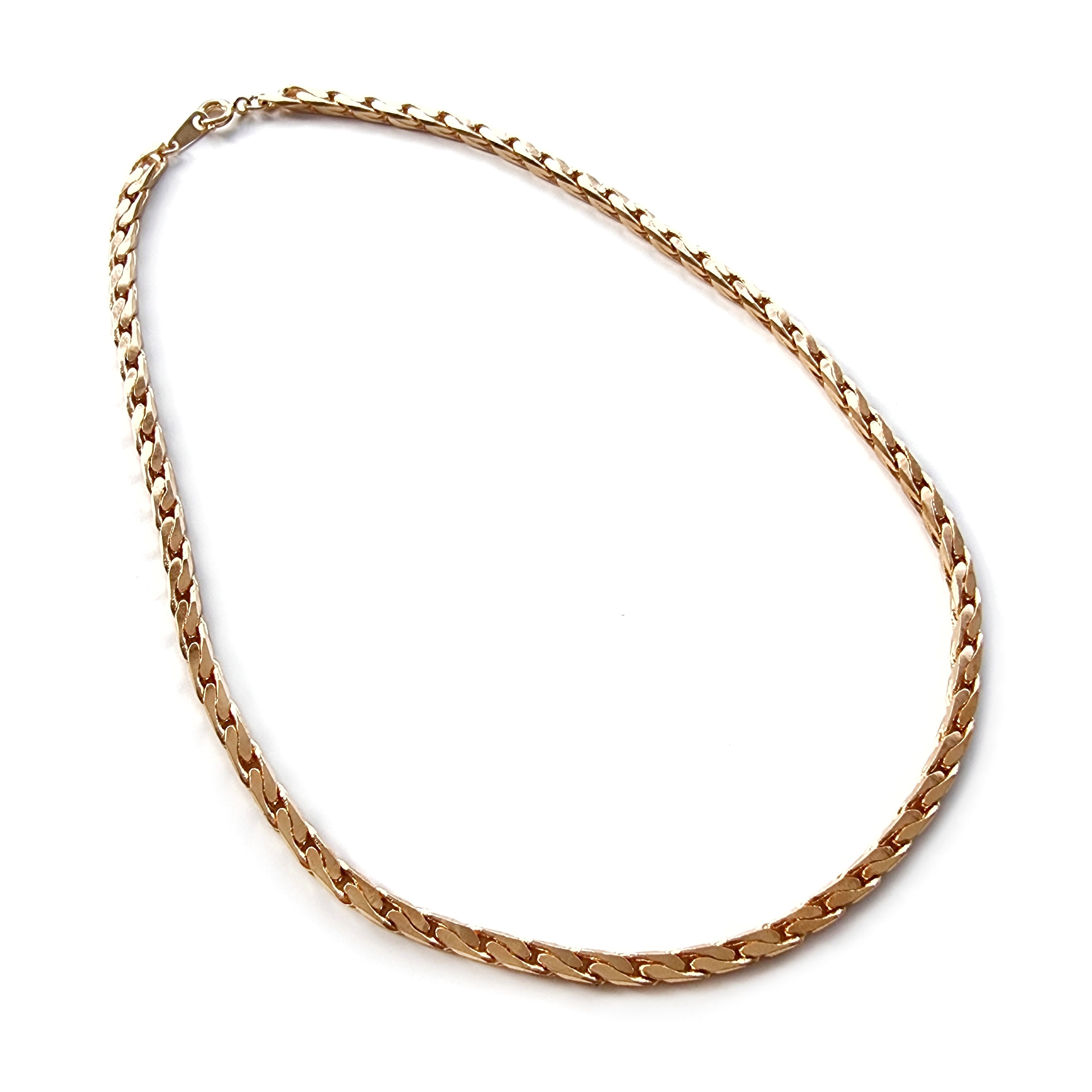 80's Vintage Gold Plated Braided Thick Chain Necklace | Deadstock