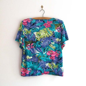 90's Tropical Print T-shirt image 3