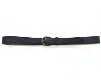 Vintage 80s Black Harness Leather Belt - Men display picture 2