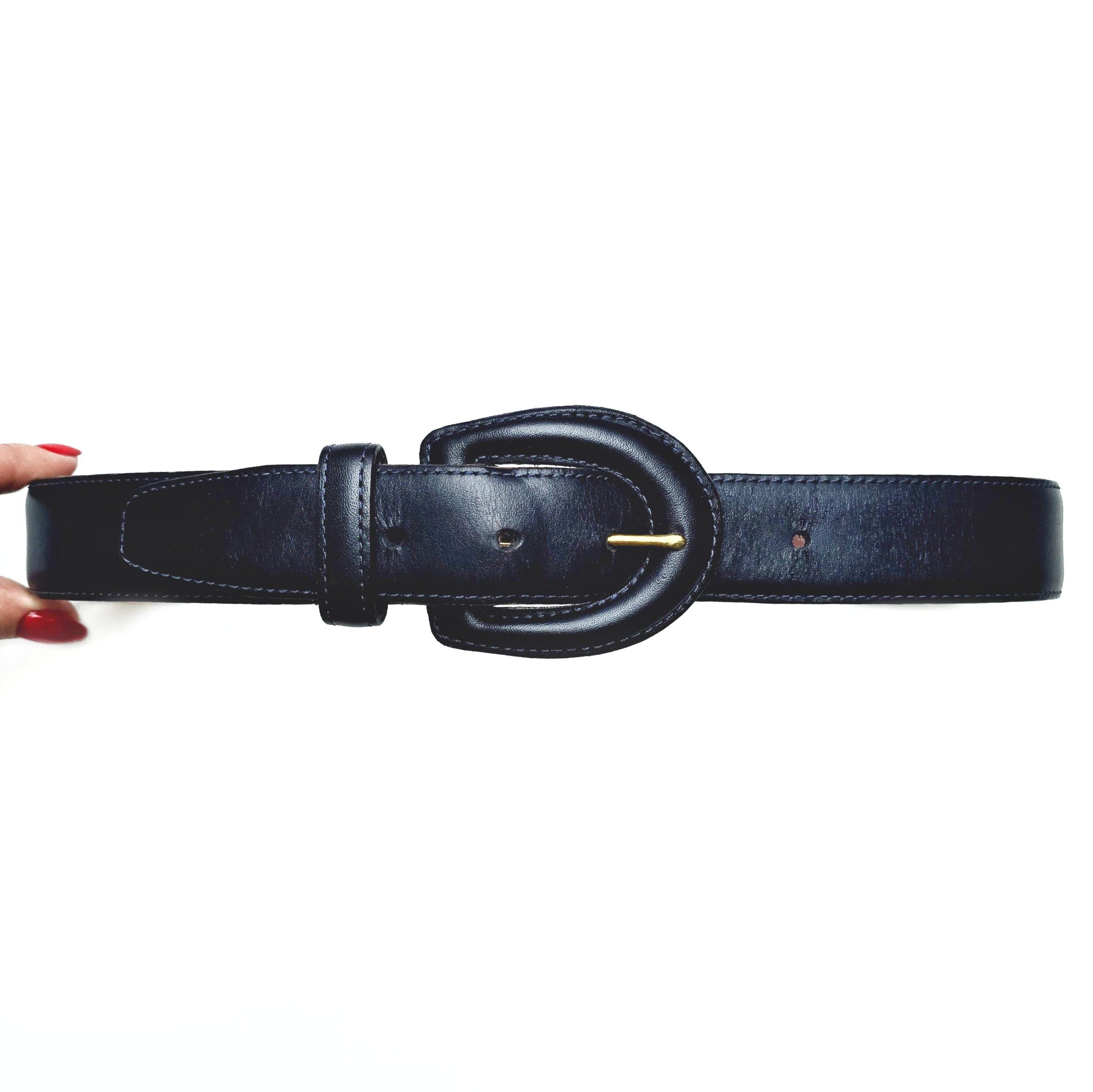 Vintage COACH Navy Belt W Leather Covered Buckle | Ladies  display picture 3