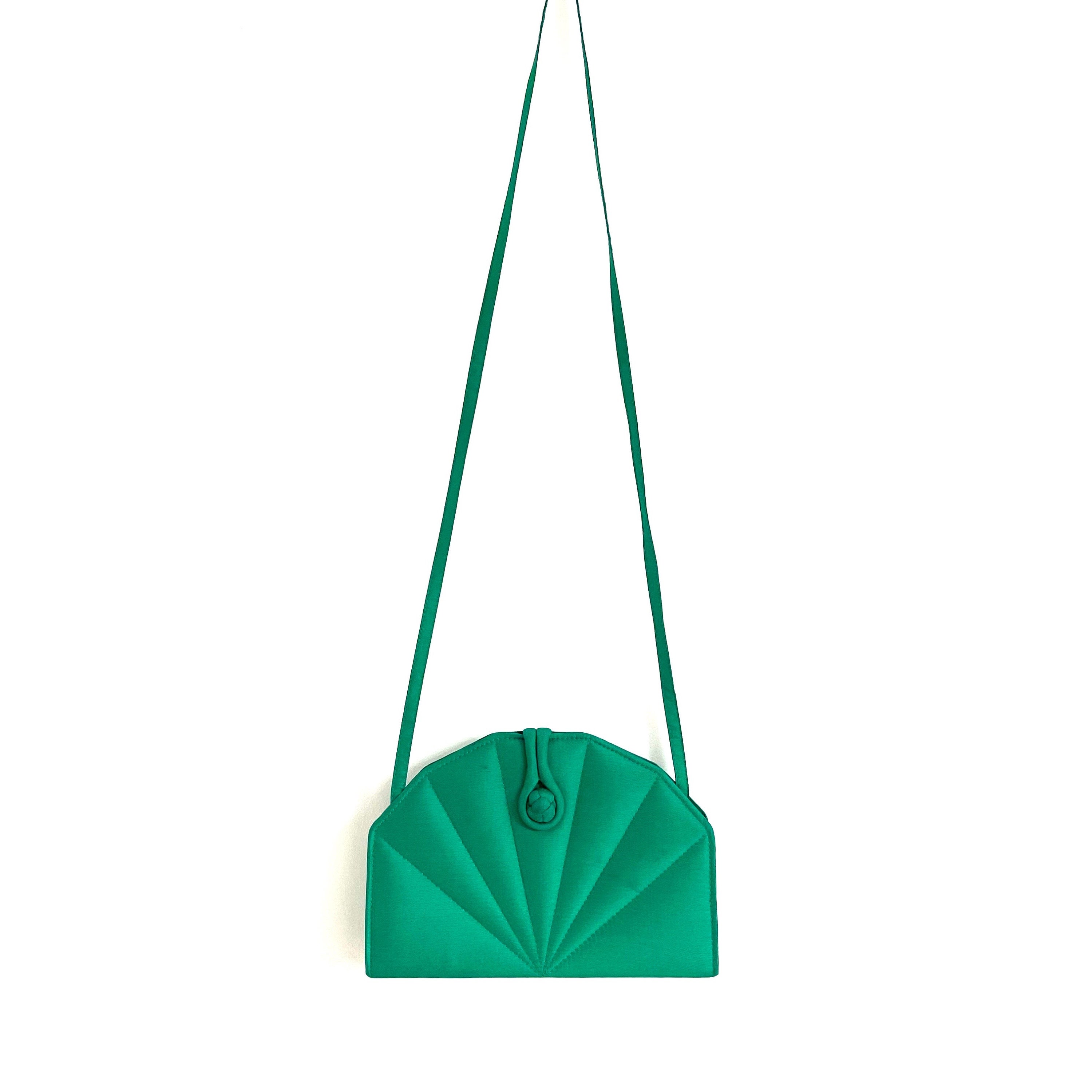 Vintage Jim Thompson Bright Green Silk Handbag Structured Art Deco Style Seashell Bag W Long Thin Strap Clutch Bag Etsy Ireland