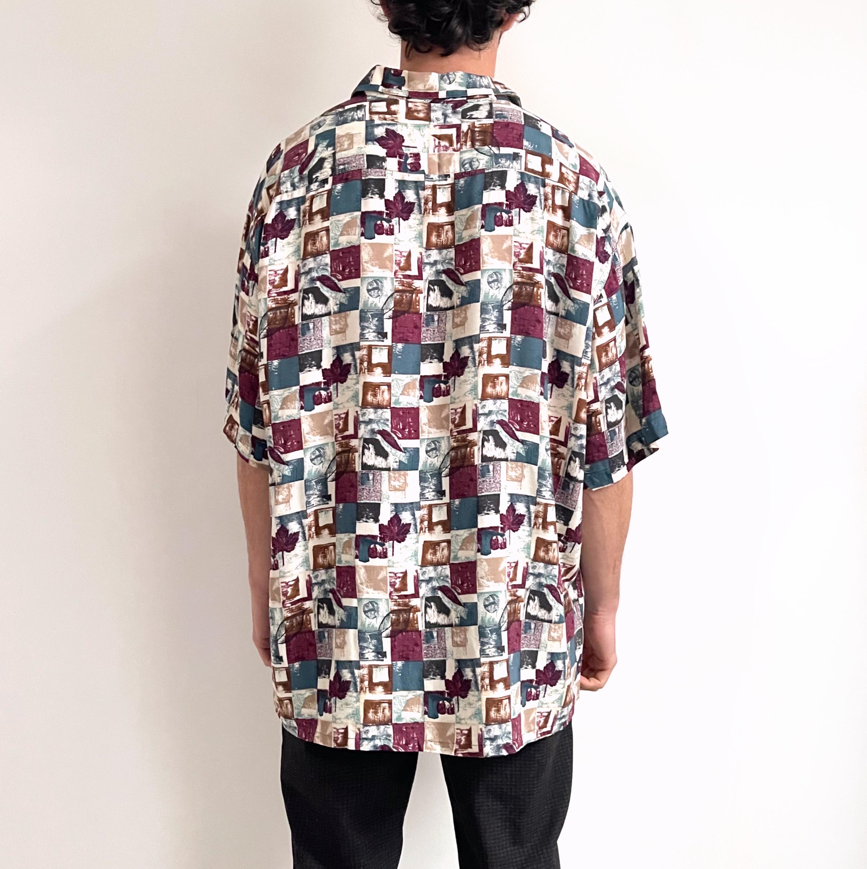 00s Vintage Pierre Cardin Summer Shirt | Geometric Leaf Print 