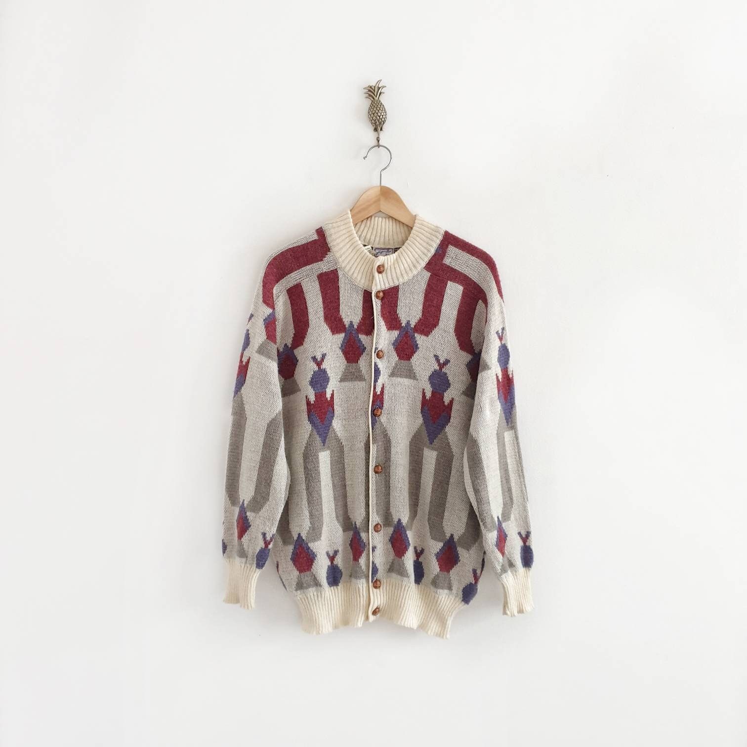 Geometric Cardigan - Etsy UK