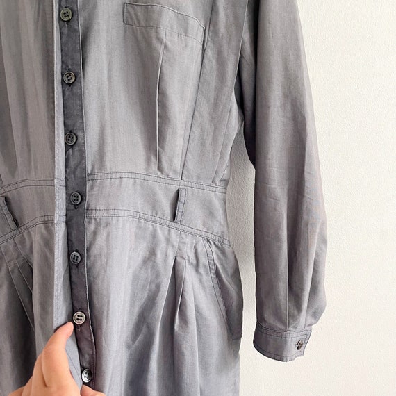 Vintage JIL SANDER Grey Shirt Dress // Military M… - image 7