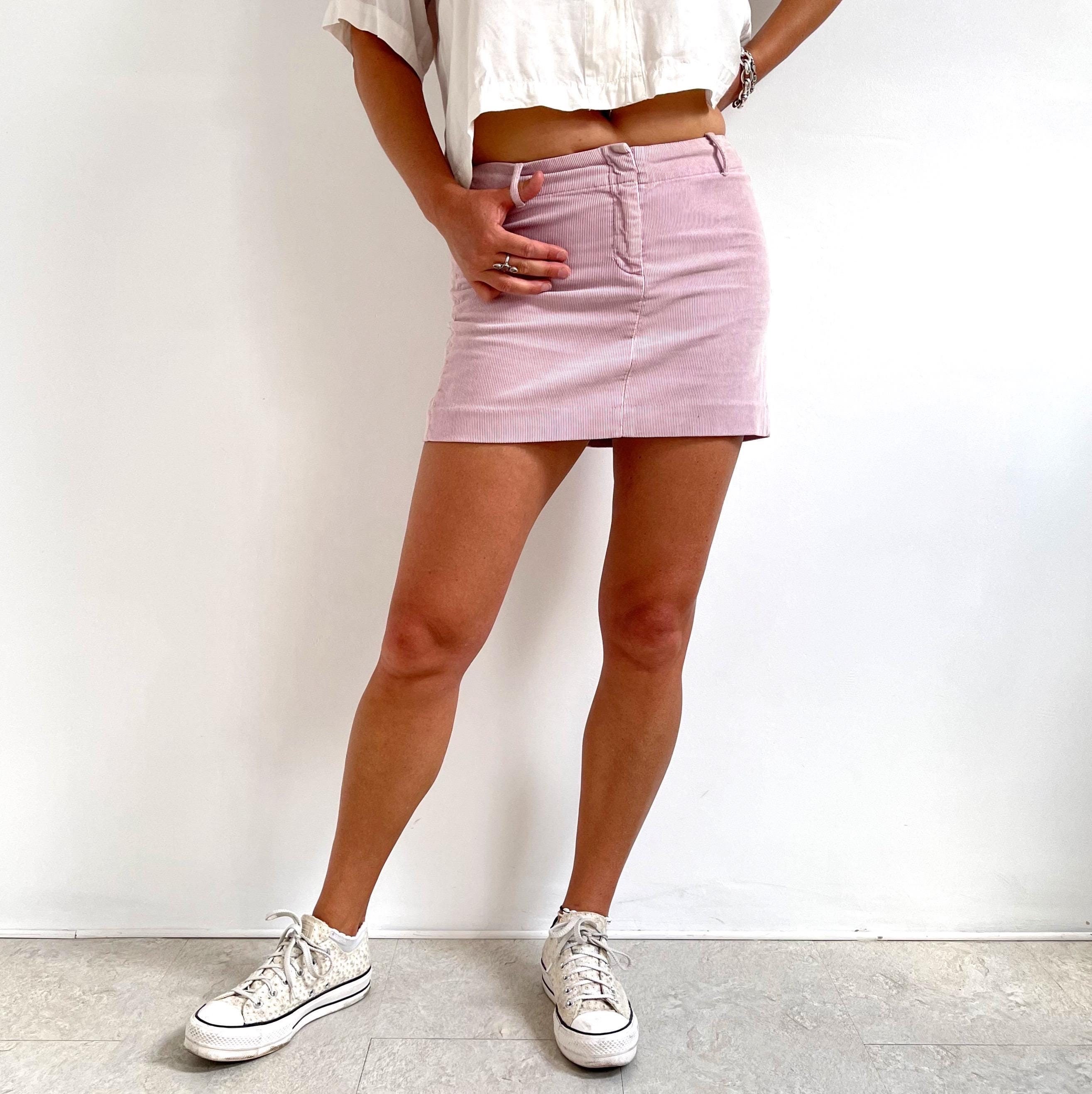 Pink Cord Mini Skirt Etsy
