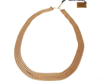 80’s Vintage Multistrand 18 Ct Gold Plated Chain Necklace | New Vintage Deadstock