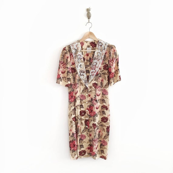 Floral 80s Mini Dress, Small