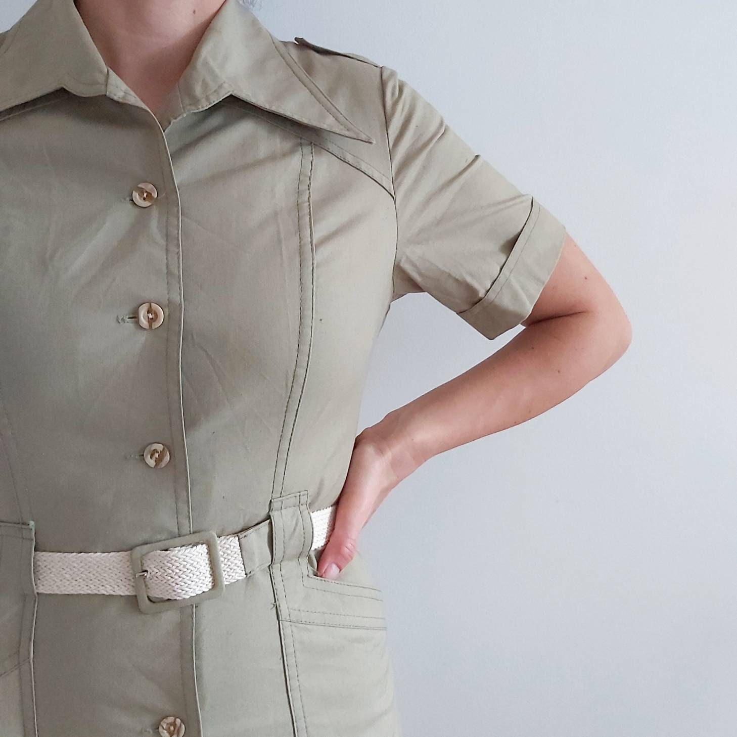 slim fit dress slacks SMUDGED CANVAS SILK TWILL SHIRTDRESS WITH BELT  Jason Wu Studio