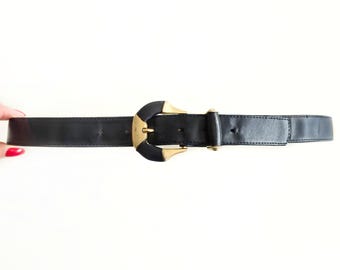 Snake Skin Navy Wide Wide Waist Belt with Gold Hardware Trilogy Stores | Snakeskin Belt in Navy main image 2