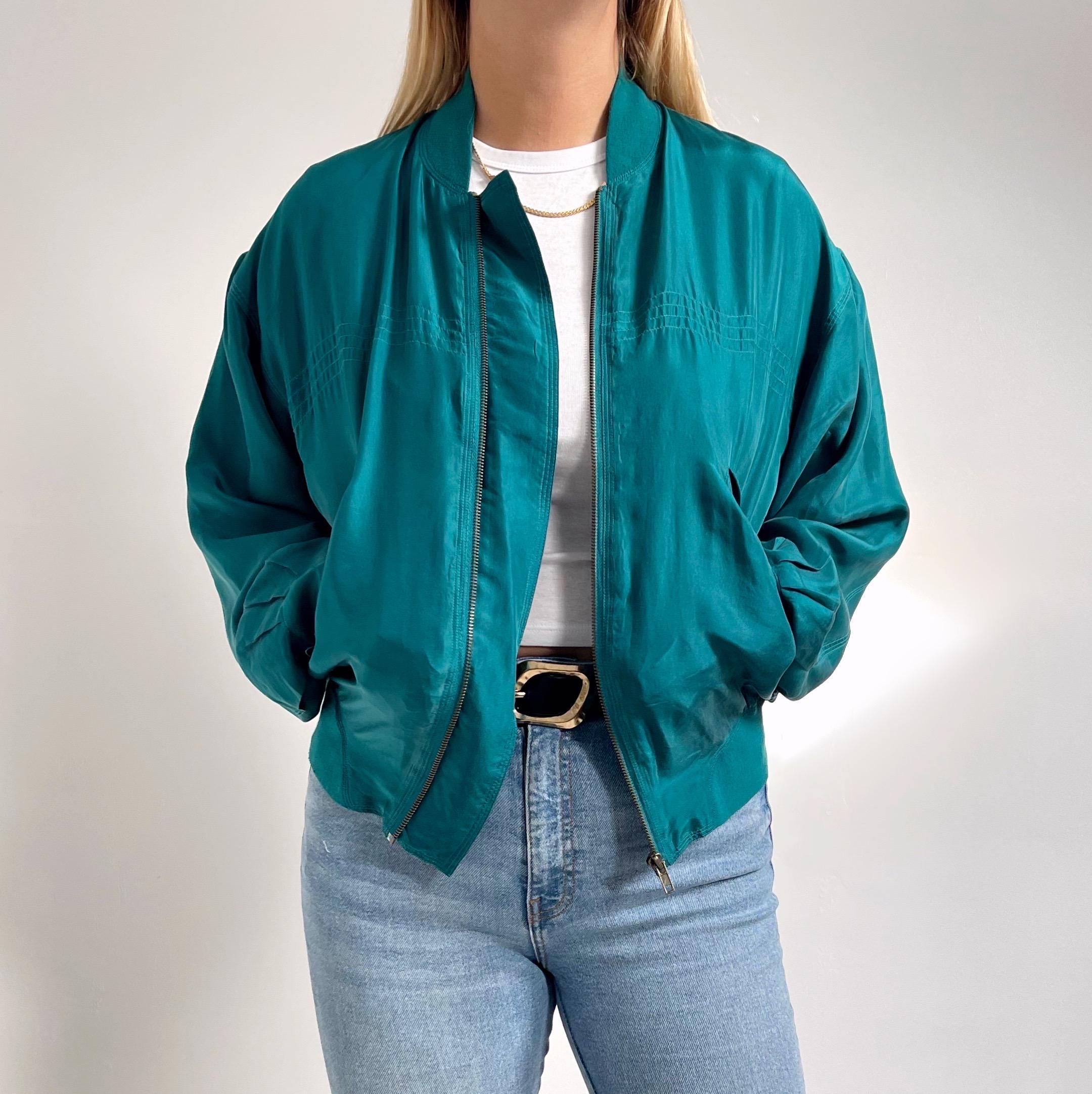 Teal Bomber Jacket - Etsy