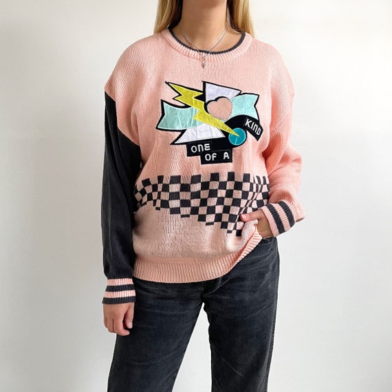 90’s ‘One Of A Kind’ Novelty Appliqué Jumper | Pa… - image 1