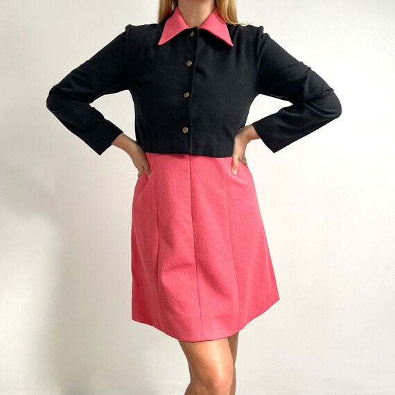 70’s Mod Short Pink Dress // Crimplene Polyester … - image 10