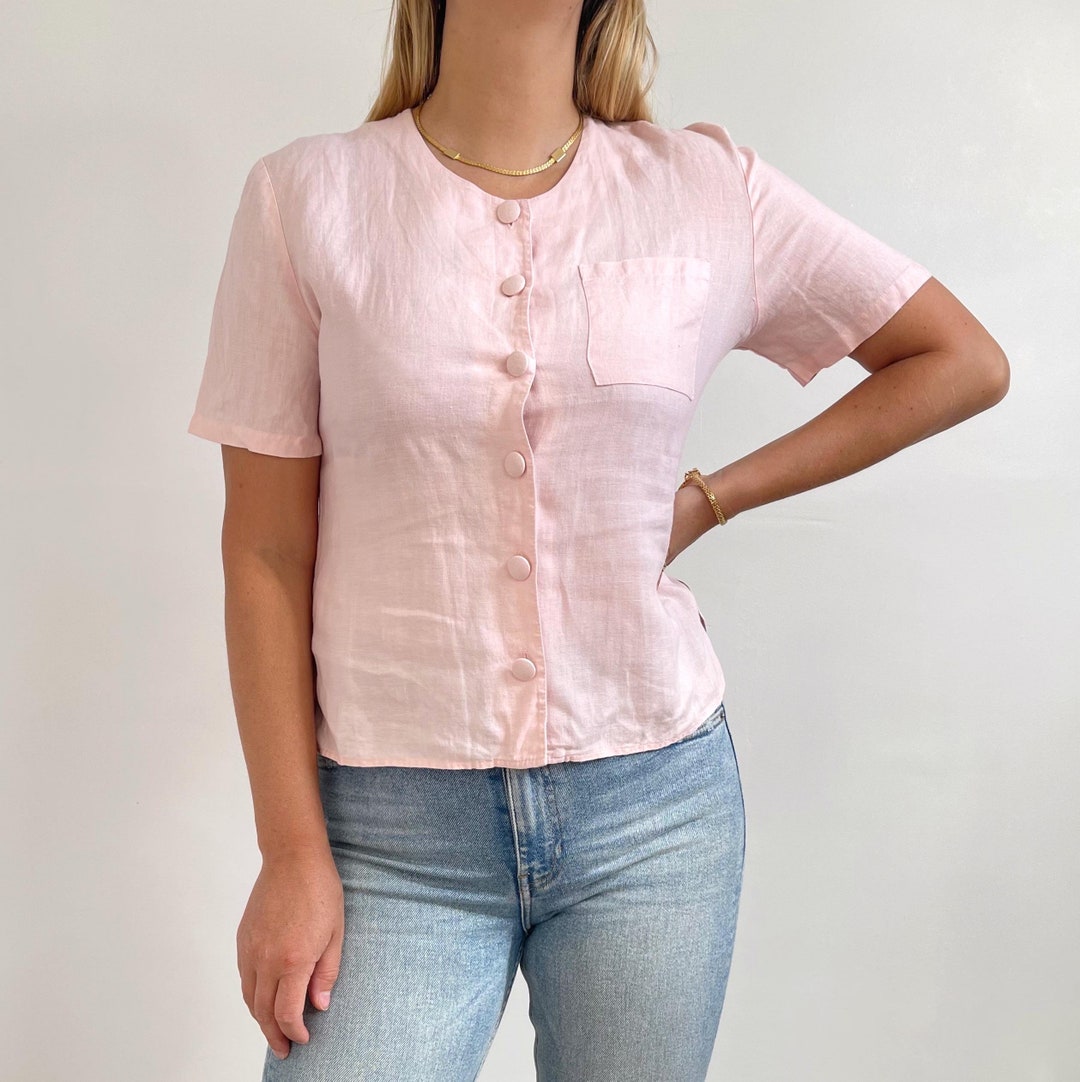 Vintage sand Stripe linen blouse main image 0