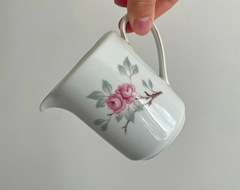 Vintage Seltmann Weiden Milk Jug // Pink Flower Creamer