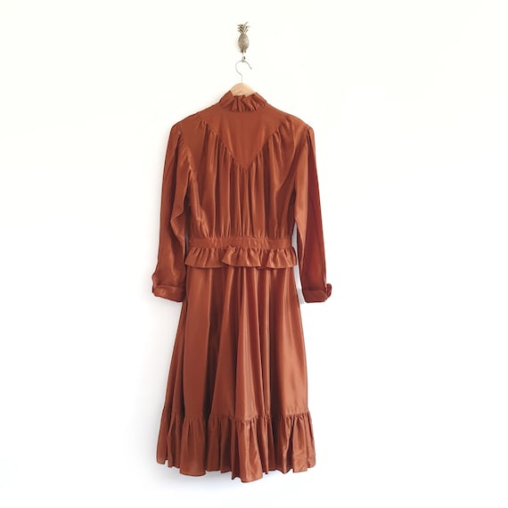 Designer Vintage Brown Mary Quant Dress // Long T… - image 4