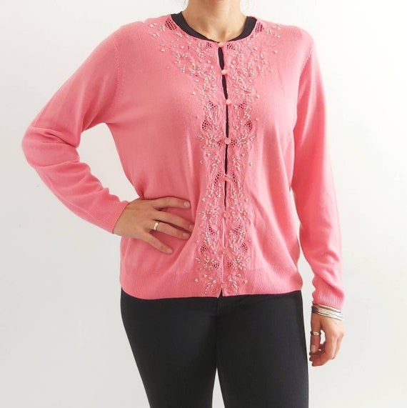 90's Vintage Embellished Cardigan in 