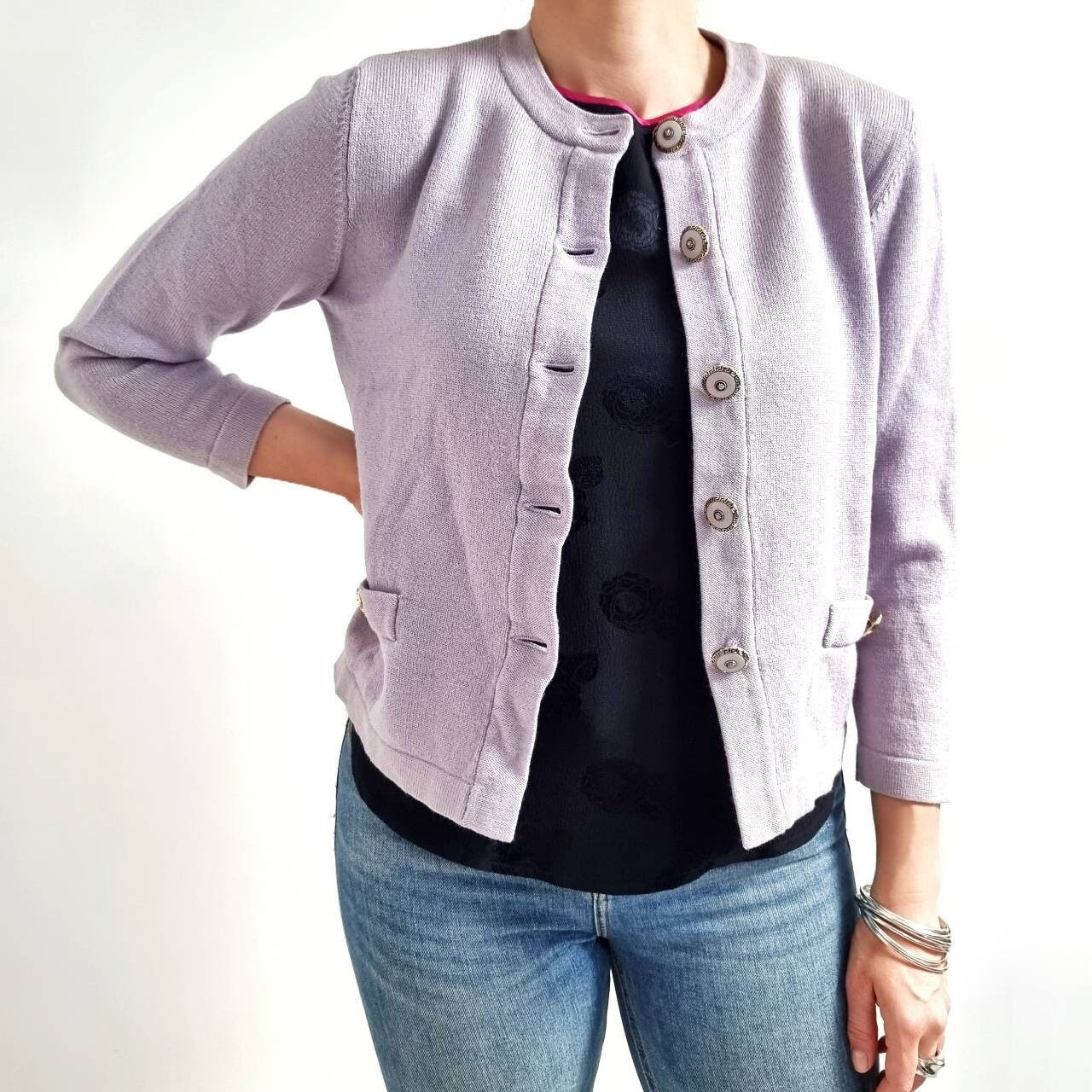 Vintage Luisa Spagnoli Lilac Wool Cropped Cardigan // Mauve - Etsy UK