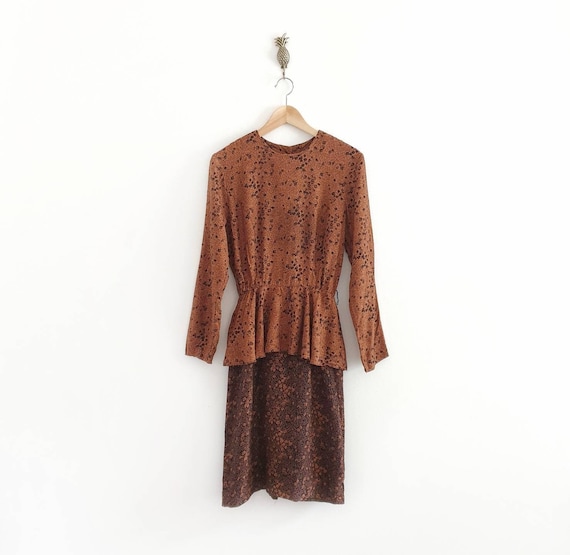 brown peplum dress Peplum Dress main image 1