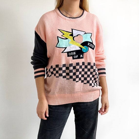 90’s ‘One Of A Kind’ Novelty Appliqué Jumper | Pa… - image 2