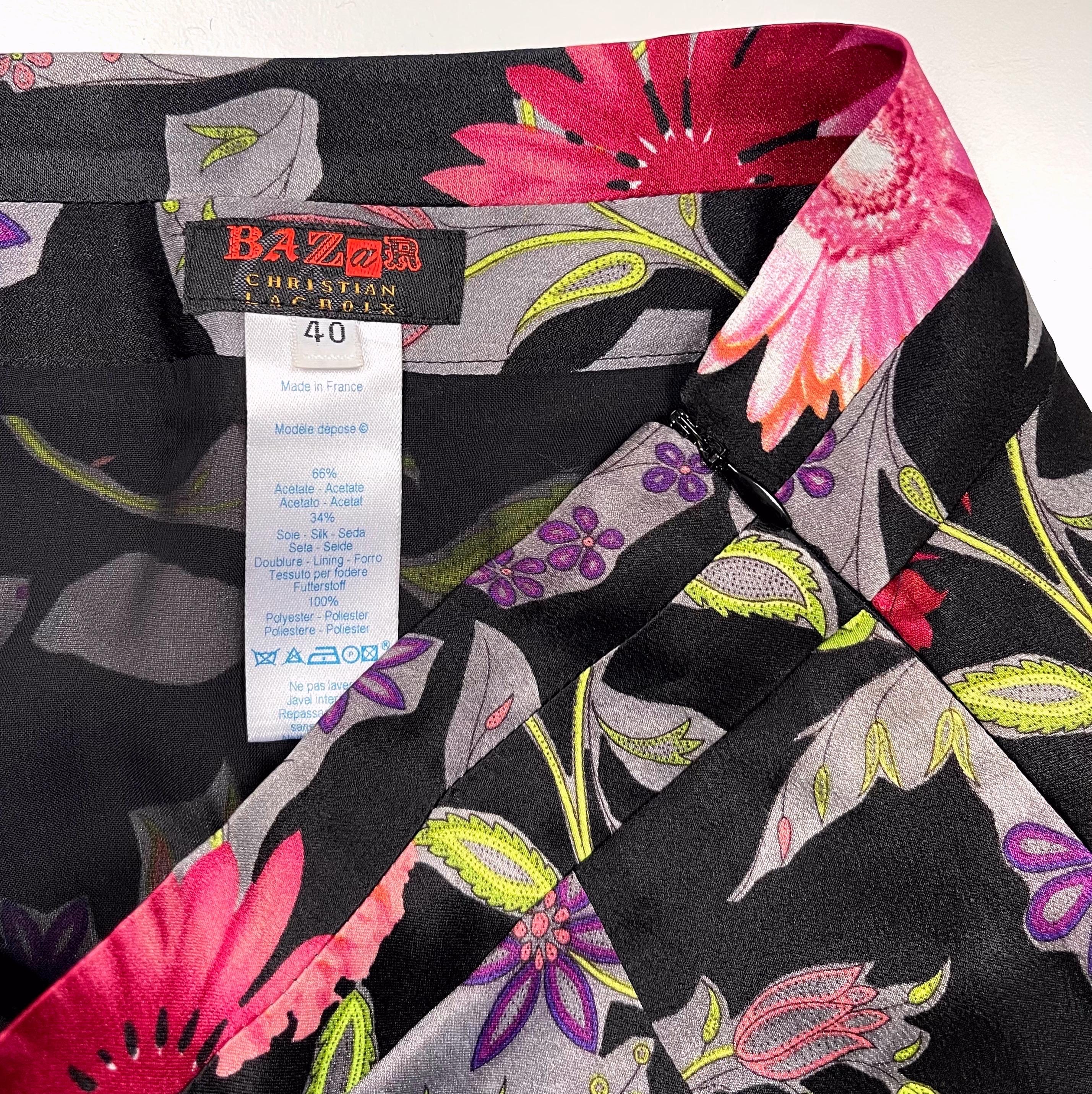 Christian Lacroix Bazar 花柄スカート 00s Vintage BAZAR De CHRISTIAN LACROIX Bright Floral Skirt | Y2K