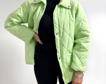 Vintage FILA Magic Line Padded Lime Green Jacket Bright Unisex