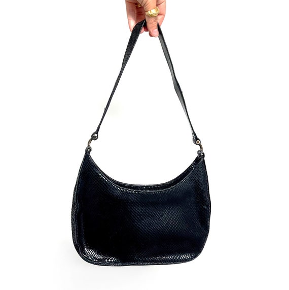 BeBe small black purse with snakeskin strap