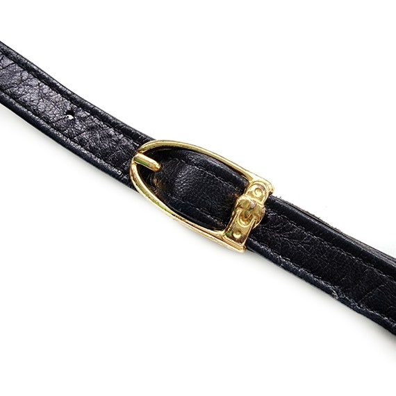Vintage BALLY Black Leather Handbag w Long Strap … - image 9