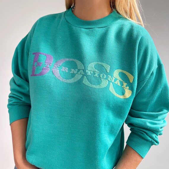 Vintage Hugo BOSS Turquoise Jumper | Casual Sport… - image 4