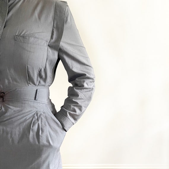 Vintage JIL SANDER Grey Shirt Dress // Military M… - image 6