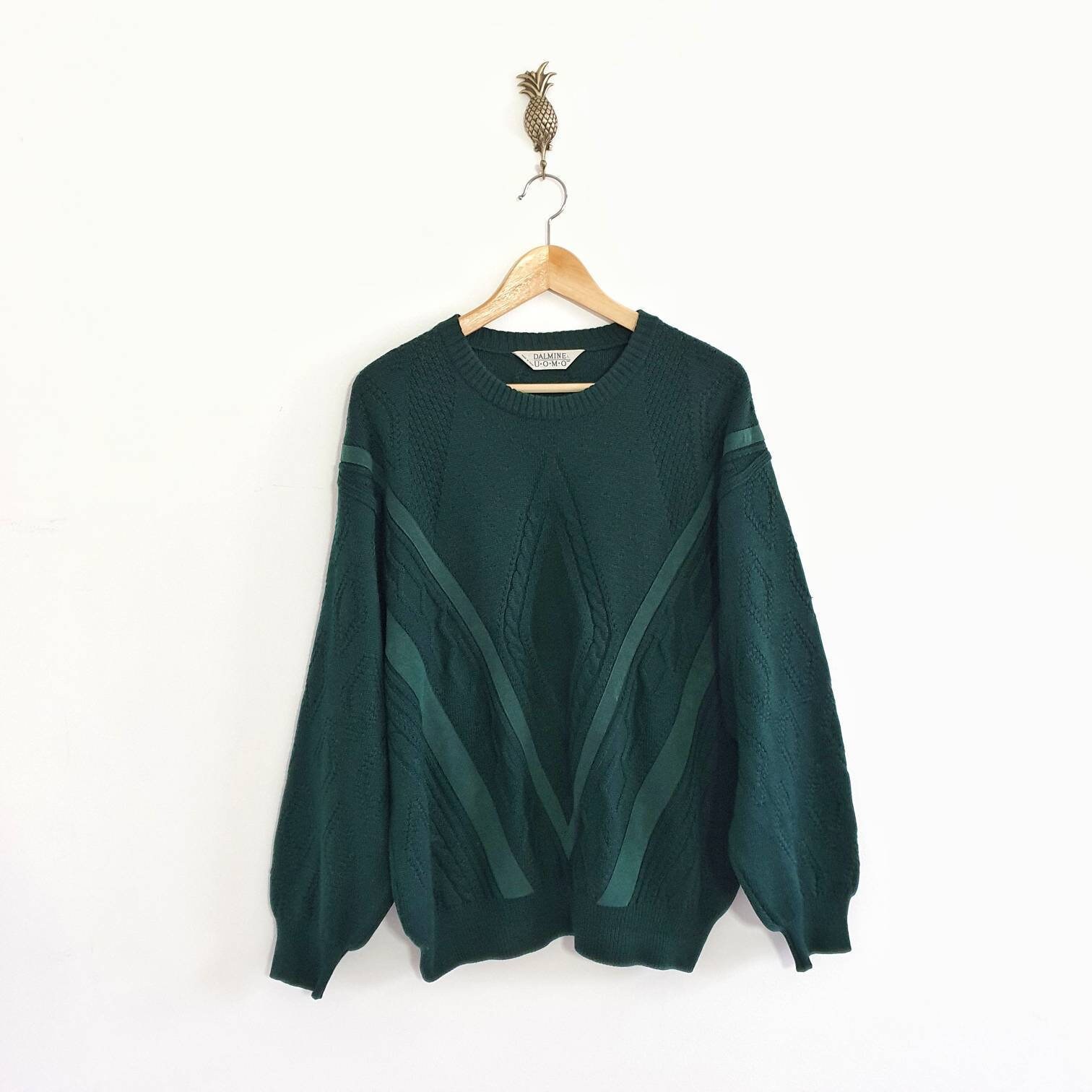 Image of Vintage Men's Green Wool Jumper