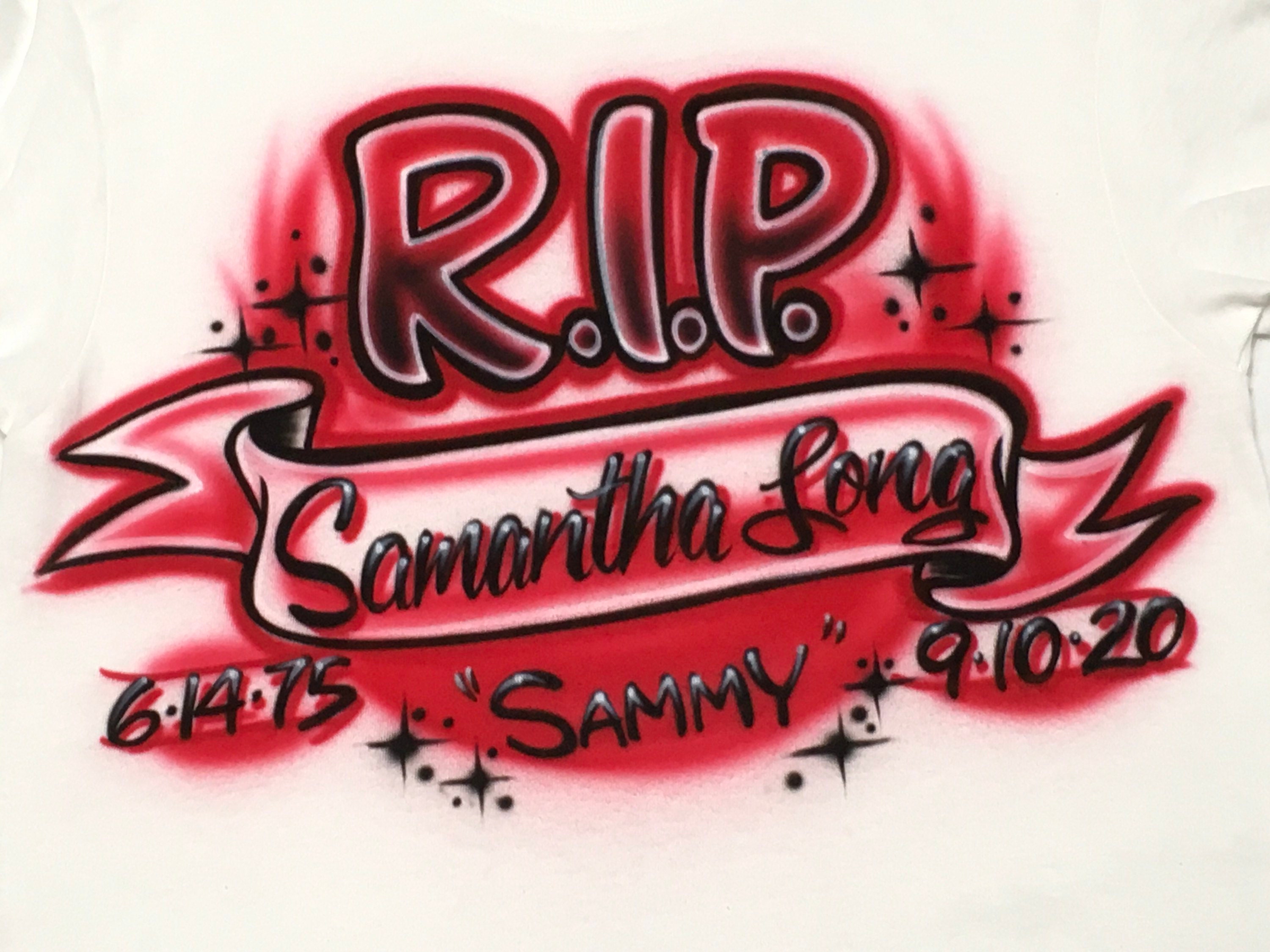 Airbrush Rest in Peace Shirt With Name 