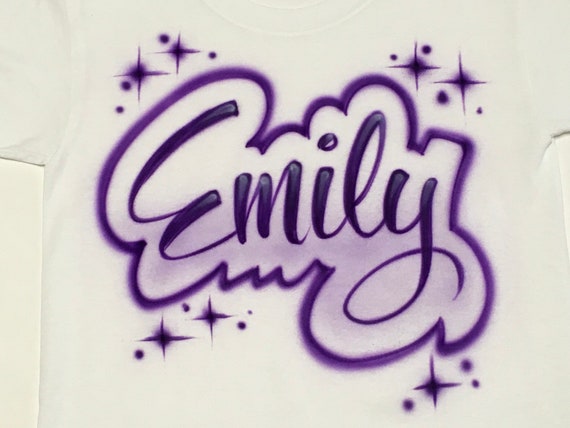 Airbrush Name 80's 90's T-shirt Hip Hop 